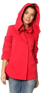 Savina Rain Jacket by Ciao Milano Wind Breaker Hood Rain Coat~S - Picture 1 of 4