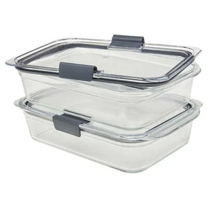Rubbermaid Brilliance Glass Food Storage Containers, 8-Cup Food Containers with - Picture 1 of 5