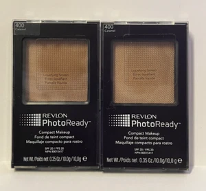 Revlon Photoready Compact Makeup, 400 Caramel, 0.35 oz (Pack of 2) NOS Sealed - Picture 1 of 4