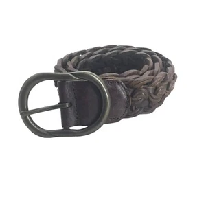 GAP Kids Braided Brown Leather Belt Child Size Large 1.5" Wide Length Up to 33" - Picture 1 of 5