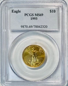 1993 $10 American Gold Eagle PCGS MS69 1/4 Oz Key Date! - Picture 1 of 4