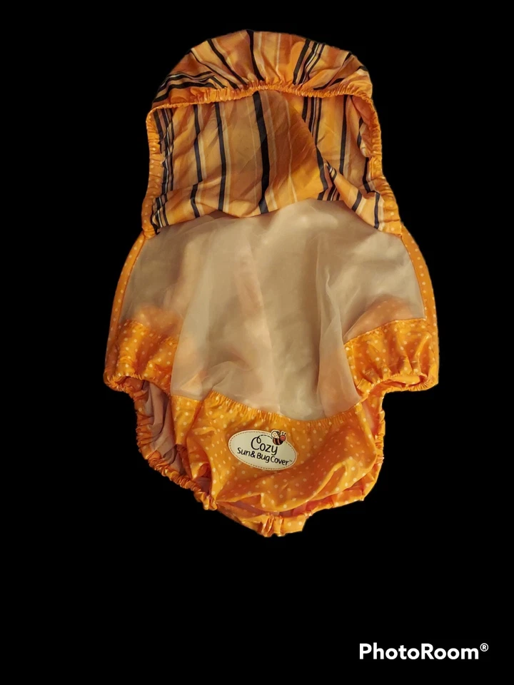Acogedora cubierta para sol e insectos para portabebés naranja red sombra tela OSFM Foto 1 de 4