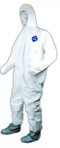 Safety Coveralls with Hood, Clothing, Suit, XL -White - Picture 1 of 3