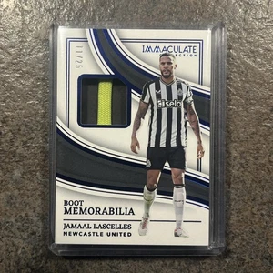Jamaal Lascelles boot Patch/25 Matchworn Panini Immaculate 2022 Newcastle UTD - Picture 1 of 2