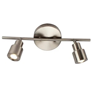 6 in. 2-Light Brushed Nickel Integrated LED Flush Mount Ceiling and Wall Light - Picture 1 of 6