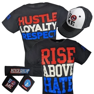 John Cena Rise Above Hate Mens Costume Hat T-shirt Wristbands - Image 1 of 4