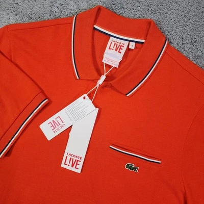 Lacoste LIVE Polo Shirt Mens S 4 Orange Cotton Short Sleeve Designer Casual NWT - Image 1 of 4