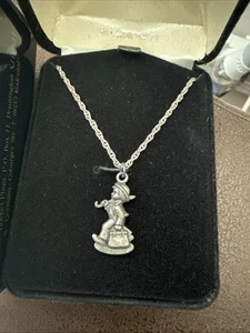 VTG NEW M.I. Hummel Club, Goebel 1990 Sterling Silver Necklace, Merry Wanderer - Picture 1 of 3