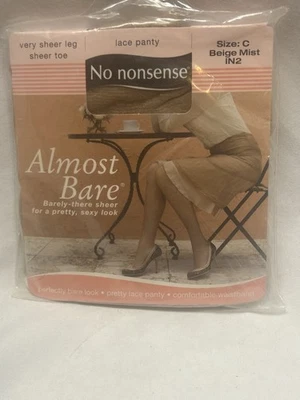 Pantimedias Top No Nonsense Vintage Casi Desnuda Beige Muy Transparente Control de Niebla Talla C Foto 1 de 3