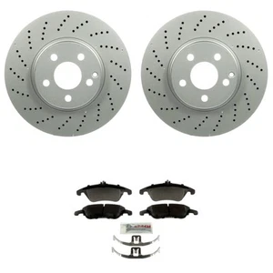 Bosch Front Quietcast Rotors Blue Semi-Met Disc Brake Pad Kit For W204 C300 C350 - Picture 1 of 1