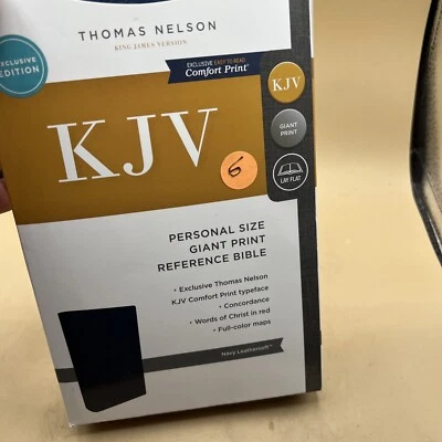 Holy Bible KJV Red letter Edition Giant Print Nelson Blue Leatherette 2017 - Image 1 of 4