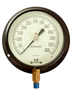 Marshalltown Permagauge 175 Bronze Tube 0-600 lbs Pressure Gauge 84198 (O4R) - Picture 1 of 11