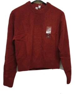 Uniqlo Lambswool Cropped Sweater Mock Neck Dark Orange Size XS REF - - Picture 1 of 7
