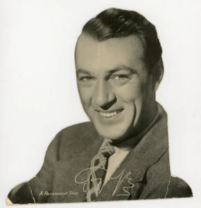 7x7,5 Vintage Karton Kino Ausschnitt Stehmännchen Schauspieler Gary Cooper - Bild 1 von 2