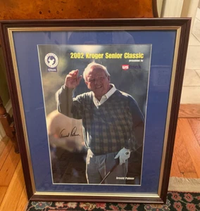 2002 ARNOLD PALMER Autographed Framed Poster Kroger Senior Classic - Picture 1 of 5