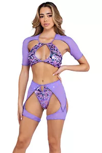 Roma Sequin Top With Attached Sheer Mesh Sleeves Adult Women Clothing Rave 6421 - Picture 1 of 5
