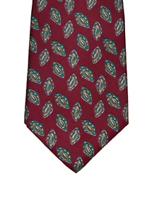 Vintage Oleg Cassini Paisley Tie Wine Green Gold 100% Silk - Picture 1 of 2