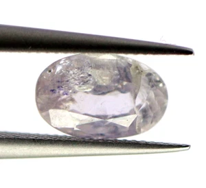 Zafiro incoloro natural de 1,52 quilates corte ovalado suelto tamaño 8x5 mm piedra preciosa sin calor - Imagen 1 de 7
