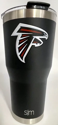 Atlanta Falcons 30 oz Tumbler w/ Lid NFL Football Stainless Steel Black Travel Cover