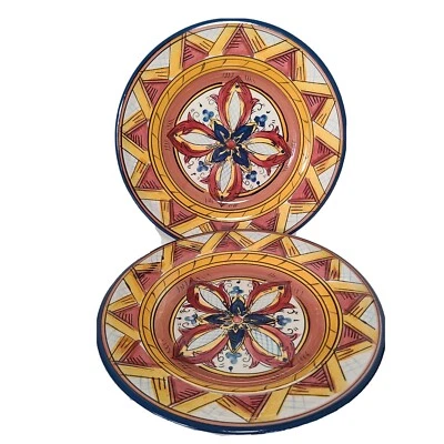 Настольный галерейный набор (2) салатная тарелка Claricia с ручной росписью 8 3/8 дюйма снят с производства неиспользованная - Изображение 1 из 4