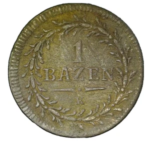 Moneta antica argento Cantone San Gallo 1 batze Svizzera Bazen 1813 numismatica - Imagen 1 de 2