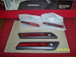 OEM Harley Touring 14-23 Saddlebag Latches Hinge Covers & Adhesive Reflectors - Picture 1 of 2