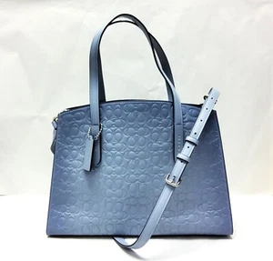 Bandolera/bolso de mano COACH Charlie Carryall 28 en cuero de becerro exclusivo en azul - Imagen 1 de 6