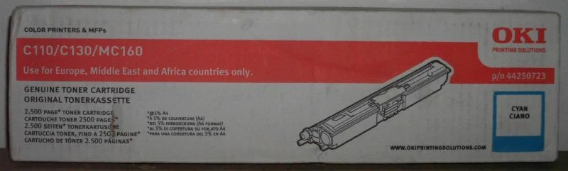 OKI Toner C110/c130 Cyan 44250723