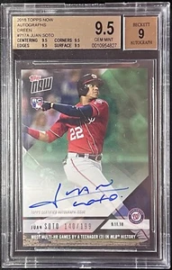 2018 Juan Soto Topps Now Green On Card Auto /199 RC Rookie BGS 9.5 Gem Mint - Bild 1 von 3
