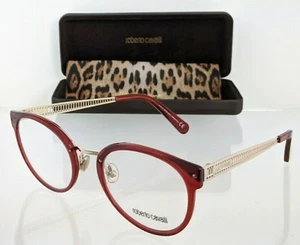 New Roberto Cavalli Eyeglasses RC 5099 066 51-21 Red & Gold Round CatEye Frames  - Picture 1 of 6