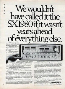 PIONEER SX1980 Vintage Stereo Audio 8x11 Ad Print System Playboy 1978 Radio - Picture 1 of 2