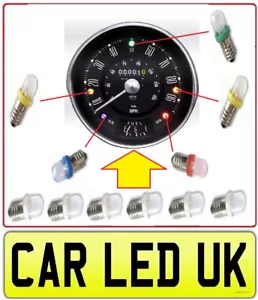 ✅ Classic Mini MGB Lotus Jaguar Land Rover ✅ 13x SMITHS SPEEDO LED UPGRADE BULBS - Picture 1 of 8