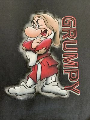 Sudadera De Colección Disney Grumpy Dwarf Unisex Gris Medio Cuello Redondo Gráfico Años 90’s Foto 1 de 4