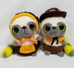 YooHoo & Friends Plush Bush Babies Stuffed Animals Lemurs Thanksgiving Pilgrims - Picture 1 of 17
