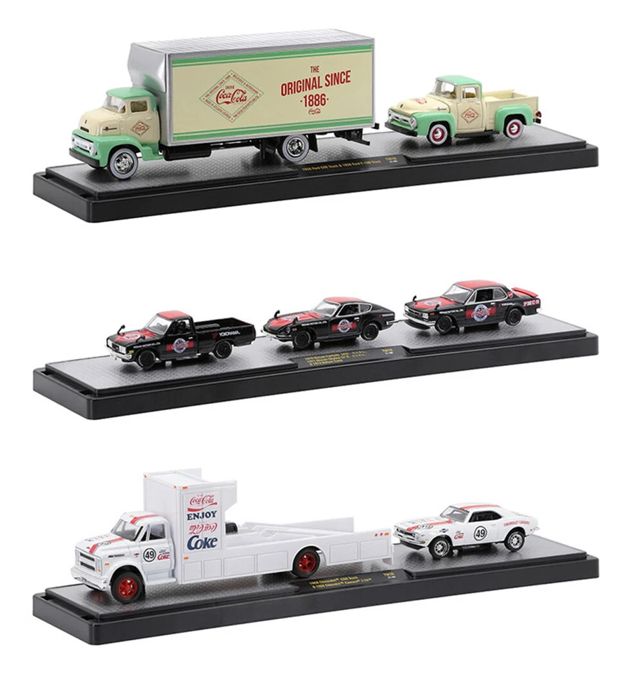 M2 Machines 1:64 2021 Coca-Cola Auto-Haulers Release Trucks 56000-TW10-6D1 - Image 1 of 1