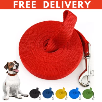 30M Extra Long Dog Training Lead Strong Tracking Leash Webbing Walking Recall UK - Image 1 of 4