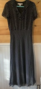 Semi-sheer silk lined polka dot maxi dress 12 - Picture 1 of 12