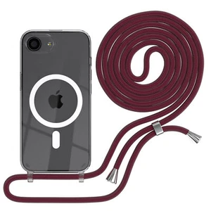 MagSafe Łańcuszek na telefon komórkowy do Apple iPhone 16e Etui z paskiem Sznurek Cover Łańcuszek Czerwony - Zdjęcie 1 z 7