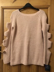 Promise Fashion S/m Cut Out Pink Jumper - Picture 1 of 3