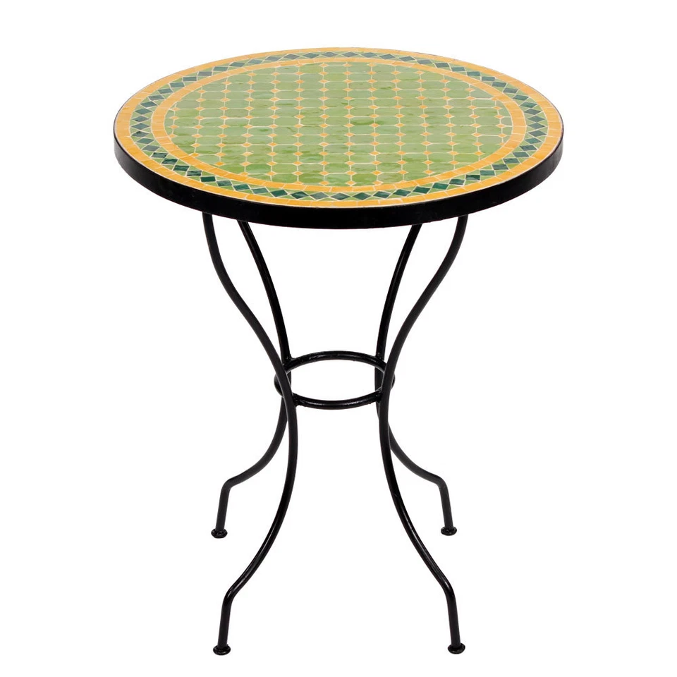 ALBENA MAROKKO GALERIE Marokkanischer Mosaiktisch "GUNO" Tisch Bistrotisch Gartentisch 60cm Gun