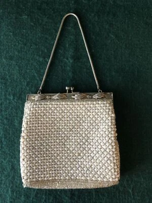 Bolso sin asas vintage de malla dorada Glomesh, asa de cadena, Hong Kong Foto 1 de 4