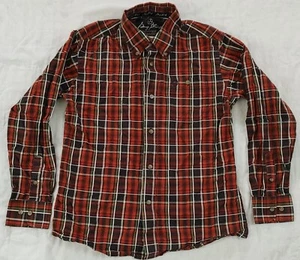 Wrangler Western Shirt Youth Boys L Plaid Cowboy Rodeo George Strait - Picture 1 of 6