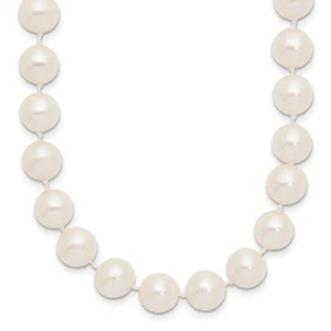14k Yellow Gold 8-9mm White Near Round Freshwater Cultured Pearl Necklace - Picture 1 of 4
