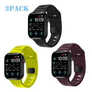 3 PACK Apple Watch Band, Silicon Strap For iWatch Ultra 2 49mm 10 9 8 7 6 46 45 - Picture 1 of 19