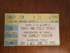 BIGLIETTO STUB DAL 1992 PROVE SU PISTA - Foto 1 di 2