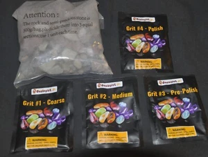 ROCK TUMBLER SUPPLIES-ROCKS & GRIT--REFILLS-2 LBS OF ROCKS & 2 SETS OF GRIT - Picture 1 of 4