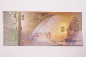 KARATBARS CASHGOLD 1/10 Gram NADIR 999.9 Fineness GOLD Bar Note !! #BILL-161 - Picture 1 of 4