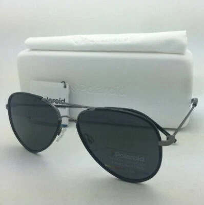 Gafas de sol POLAROID PLD 1020/S R80 Y2 56-15 negro y rutenio aviador con gris Foto 1 de 4
