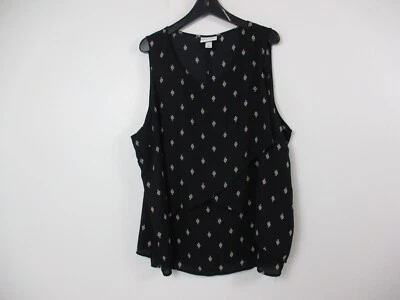 Ava & Viv Womens Shirt 3X Plus Black Ivory Tank Top Blouse Casual Ladies - Image 1 of 4