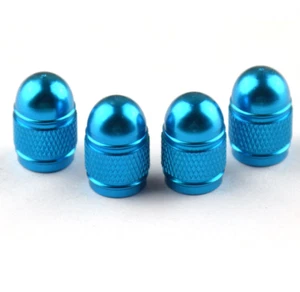 new Auto Car Accessories Wheel Tire Valve Caps Tyre Stem Cover Parts Blue 4 Pcs - Picture 1 of 5